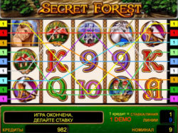 Игровые линии слота Secret Forest